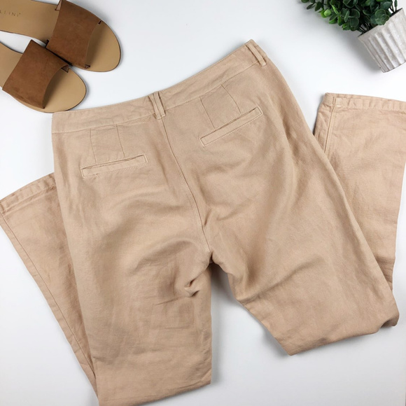 Madewell Rivington Trousers Linen Pink Salmon W 30 - Picture 5 of 8